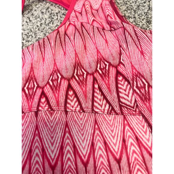 PrAna Sleeveless Dress Size Small Pink Geo Print Travel Casual Yoga Boho Stretch - Picture 8 of 15